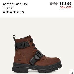 UGG Ashton Lace Up Suede Brown Boots size 9